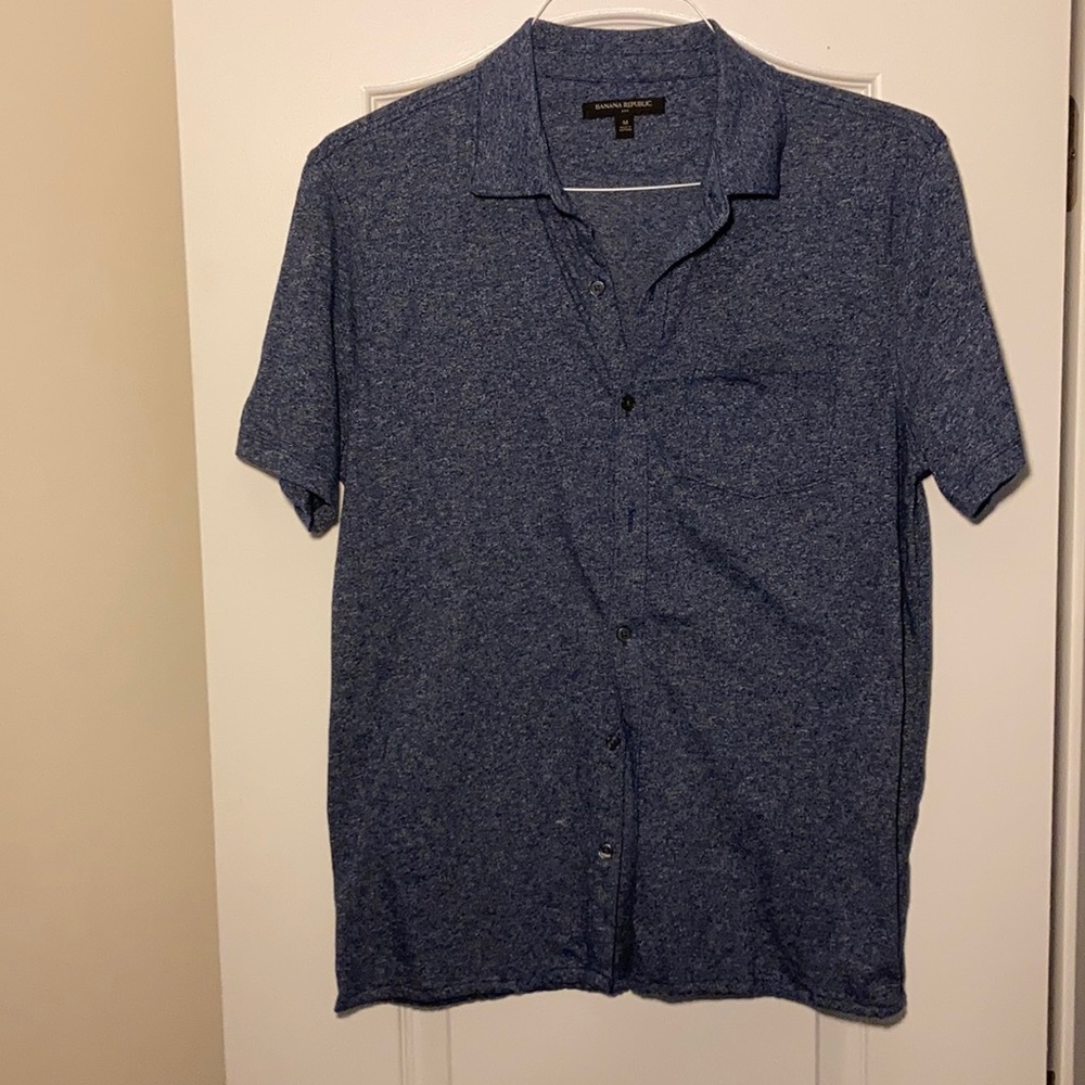BR Blue Short Sleeve Button Down Shirt